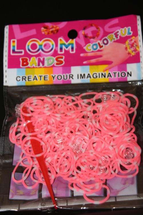 200'S ORANGE & WHITE LOOM BANDS Including Loom Hook & S-Clips