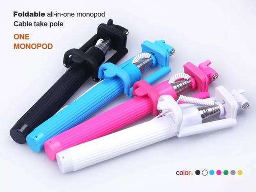 Hot Selling Foldable all-in-one Monopod Cable Take Pole Selfie Sticks black