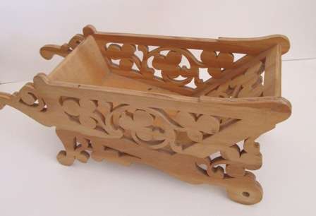 Small Very Decorative Wooden Basket