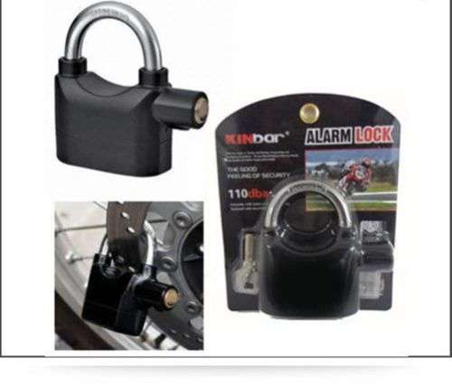 Anti-theft Padlock Sound Alarm Lock Security for Bike Bicycle Motorcycle Garage