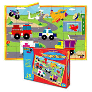28 pc Clever Kids Seach & Learn Transportation Floor Puzzle
