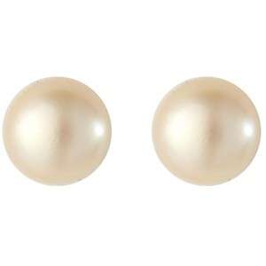 24kt gold plated CREAM PEARL ROUND Shaped Brand New Earrings