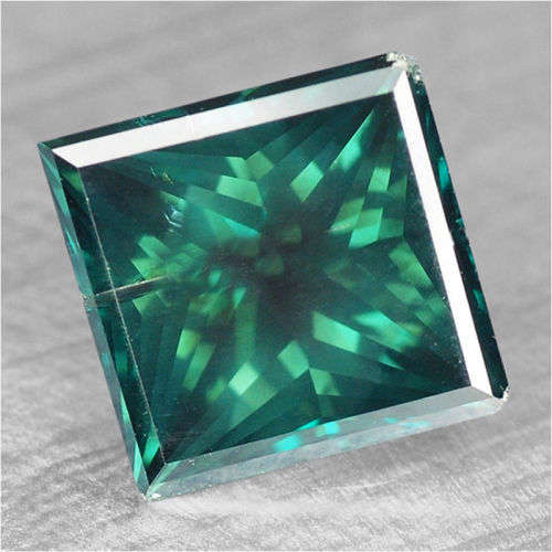 PRE-CHRISTMAS SALE - Blue Green Diamond 1.54 cts Princess Fancy Natural Diamond