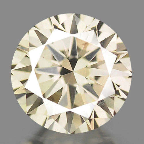 PRE-CHRISTMAS SALE - Fancy Silver Yellow Diamond 0.48 cts Round Untreated Color