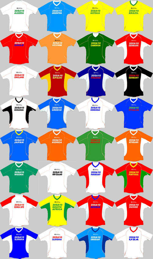 SOCCER JERSEYS - CHOOSE YOUR COUNTRY