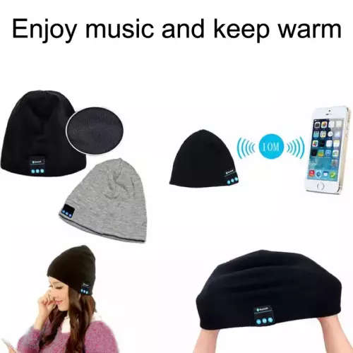 Bluetooth Smart Cap Headphone Headset Speaker Mic Headgear Knitted Cap More Colour