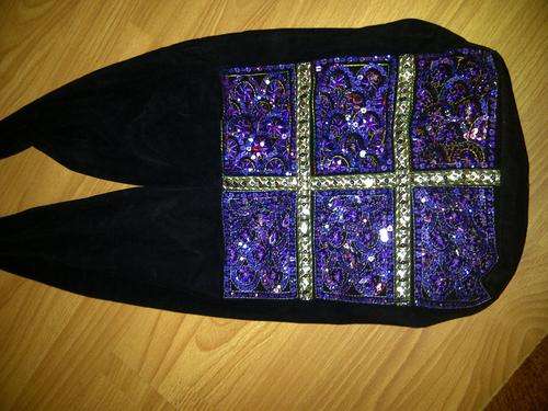 IMPORTED FROM INDIA - BLACK AND PURPLE SEQUINED SHOULDER BAG
