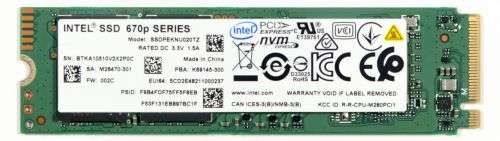 Intel SSD 670p Series, 512GB, M.2 80mm PCle