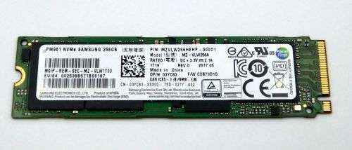Samsung 256GB NVMe PM961 M.2 Solid State Drive SSD