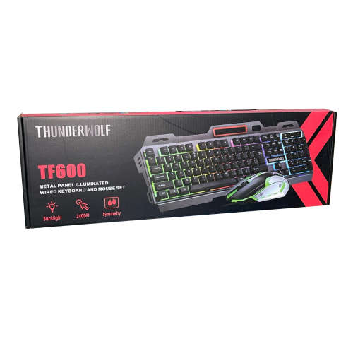 T-Wolf Metal Gaming Rainbow Backllt Keyboard Mouse Set GG-TF600