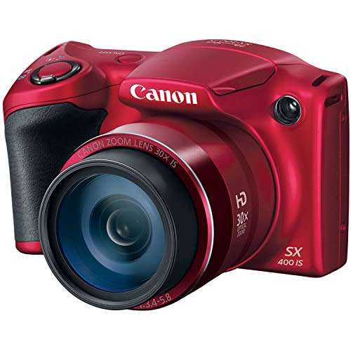 Canon PowerShot SX400 IS | 16.0 MP, 720p HD Videos, 30x Ultra Zoom | Digital Camera (Red)