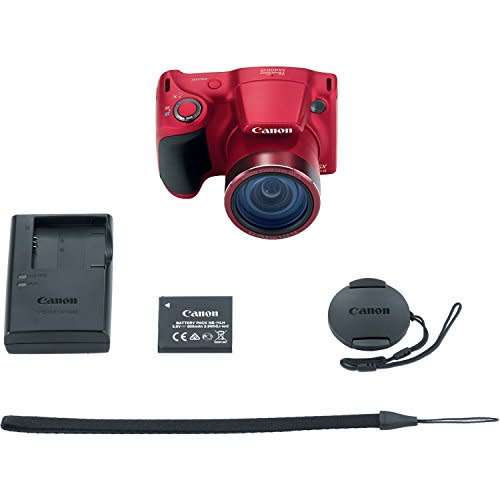Canon PowerShot SX400 IS | 16.0 MP, 720p HD Videos, 30x Ultra Zoom | Digital Camera (Red)