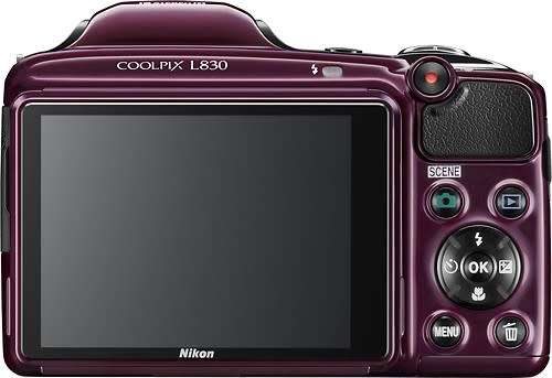 Nikon COOLPIX L830 16 MP CMOS Digital Camera with 34x Zoom Lens and Full HD 1080p Video (Plum)