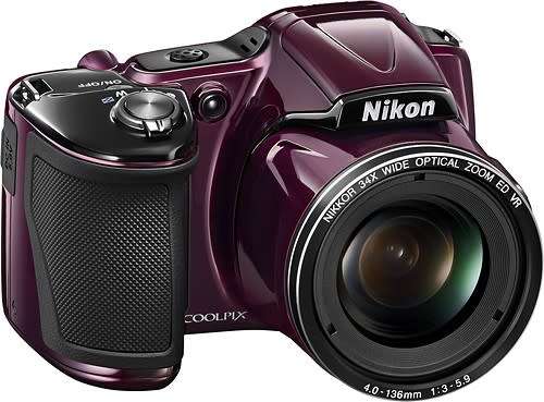 Nikon COOLPIX L830 16 MP CMOS Digital Camera with 34x Zoom Lens and Full HD 1080p Video (Plum)