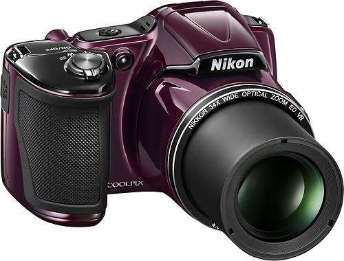 Nikon COOLPIX L830 16 MP CMOS Digital Camera with 34x Zoom Lens and Full HD 1080p Video (Plum)
