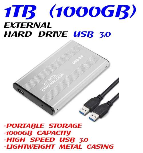 External Hard Drive 1TB USB 3.0
