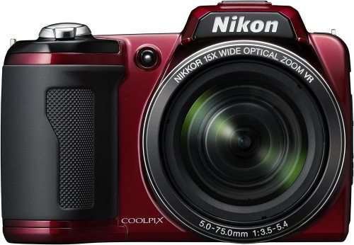 Nikon Coolpix L110 | 12.1 MP | 720p HD Videos |  Digital Camera (Red)