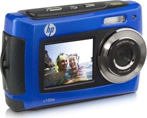 HP C150W Waterproof Compact Digital Camera Front & Rear LCDs (8MP)