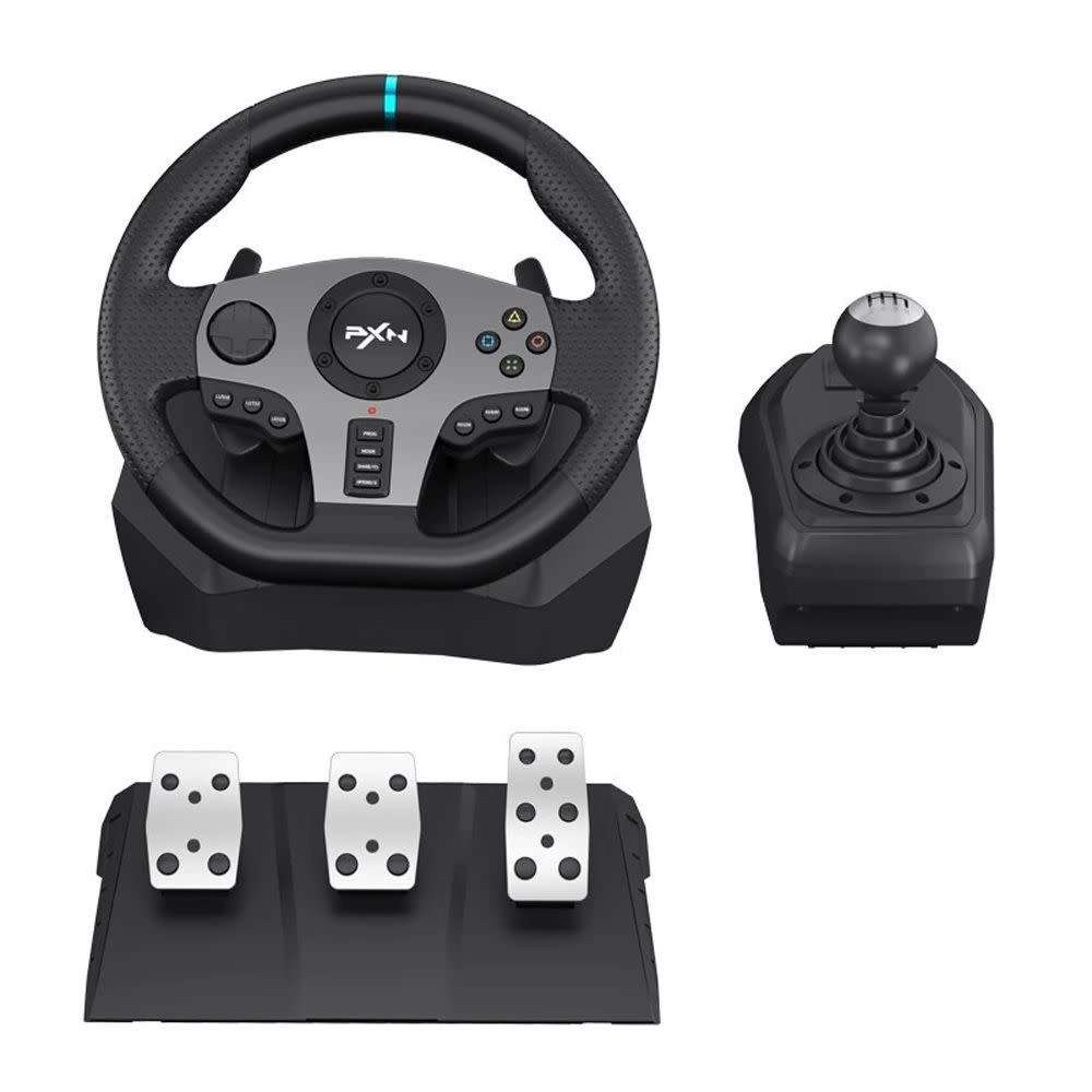 PXN V9 Gaming Steering Wheel 270-900 degree with 3 Pedals and Gear Shifter (New Open Box)