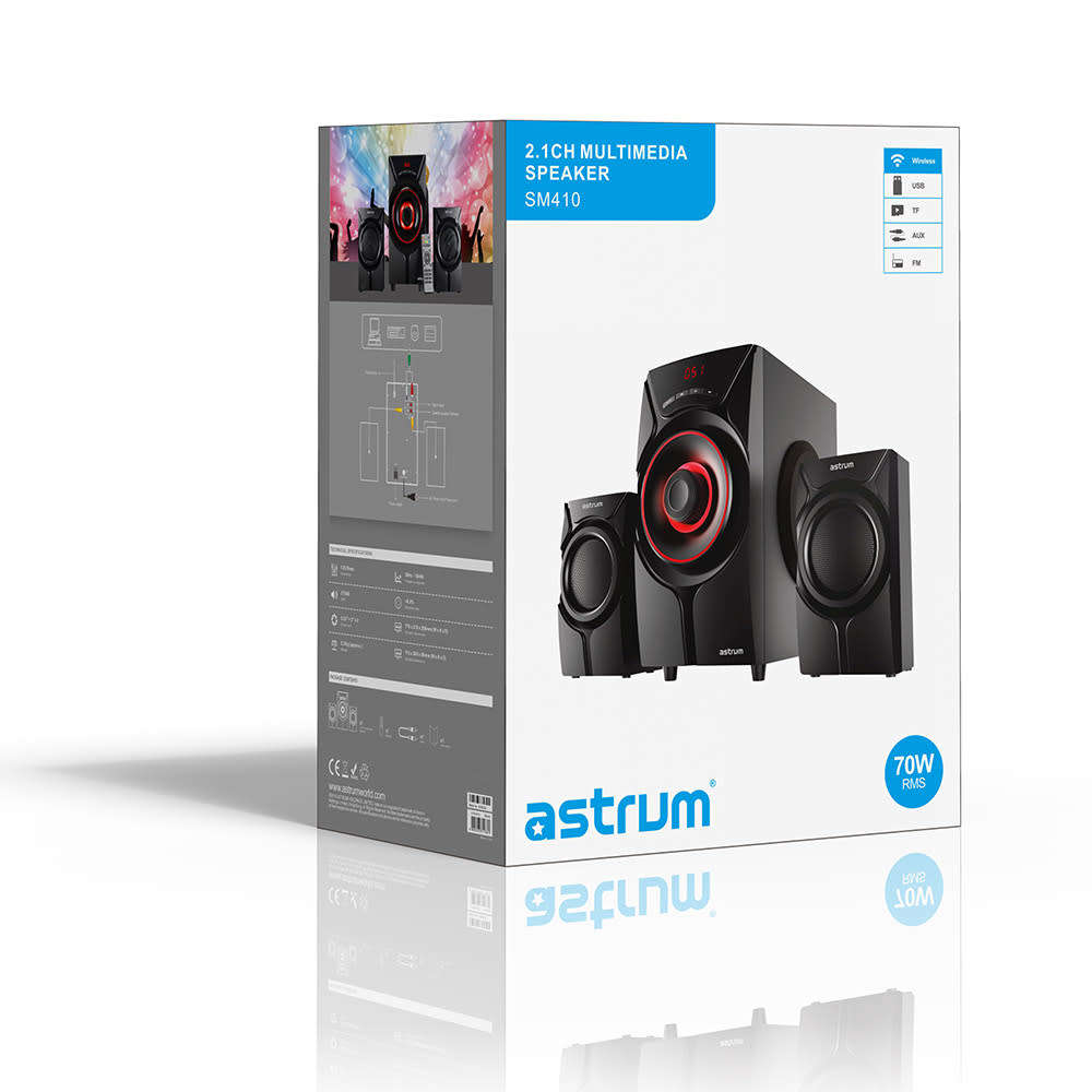 Astrum 70W 2.1CH LED Light Multimedia Wireless Speaker SM410  >>CLEARANCE SALE<<