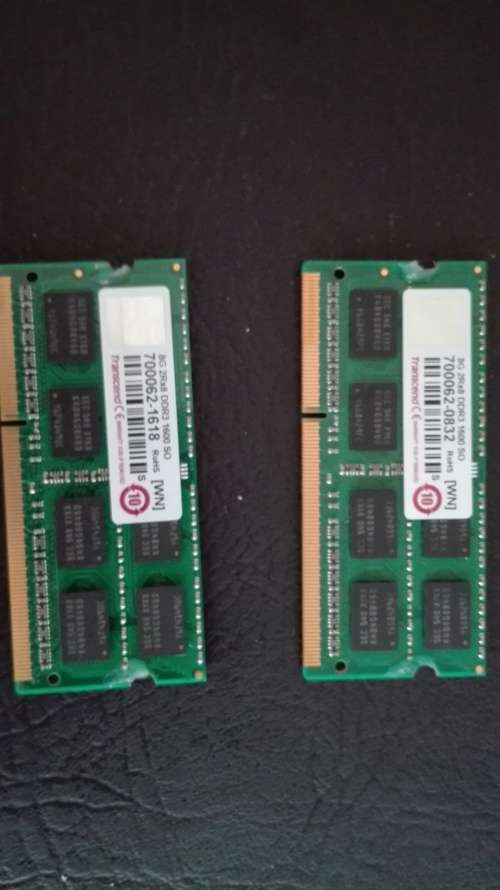 TRANSCEND 8GB DDR3 LAPTOP RAM 1600 SO *Bid per module. 2 available*