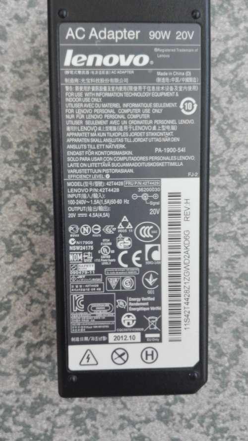 ORIGINAL LENOVO CHARGER 90W 20V