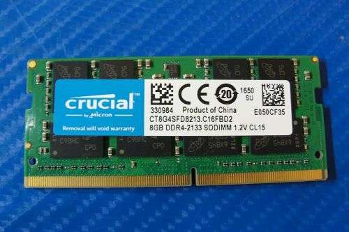 CRUCIAL 8GB DDR4 2133 LAPTOP RAM (SINGLE CHIP)