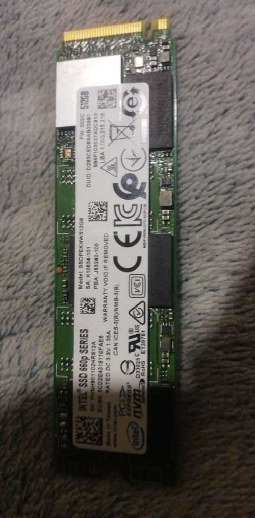 INTEL 512GB PCIe NVME M.2 2280 SSD (SOLID STATE DRIVE)