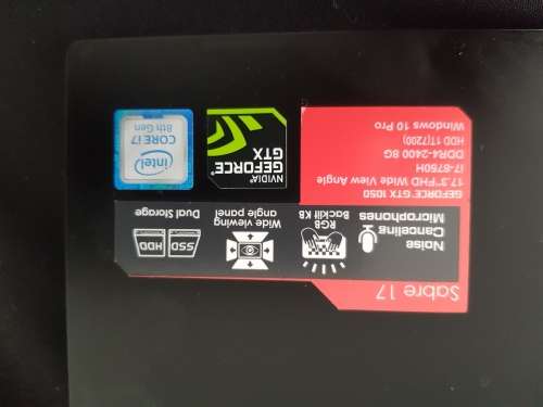 GIGABYTE SABRE 17G V8 i7 8TH GEN HEXA-CORE WITH 4GB GTX 1050 GRAPHICS