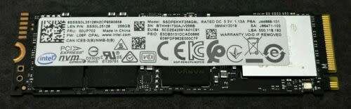 INTEL ssdpekkf256g8l PCIe NVME SSD