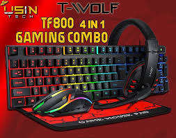 T-Wolf TF800 4-in-1 Gaming Combo Keyboard, Mouse, Headset and Mouse Pad