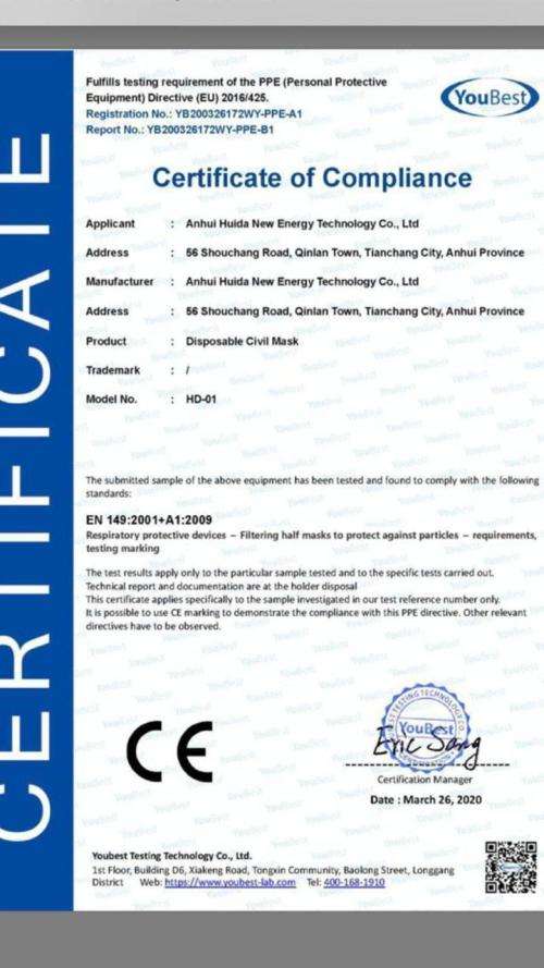 High Quality Certified 3-ply Disposable Face Masks - Box of 50