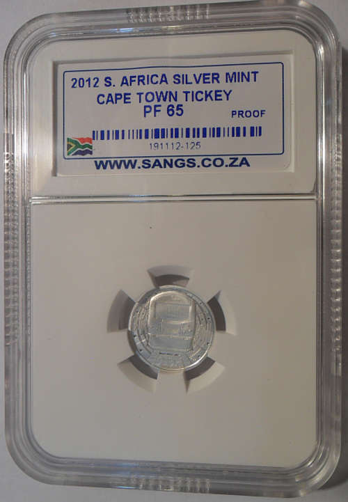 2012 S. Africa Silver Mint Cape Town Tickey PF 65 (Proof)
