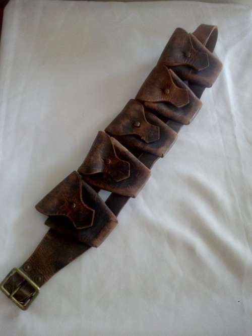 Vintage Leather Ammo Pouch Belt