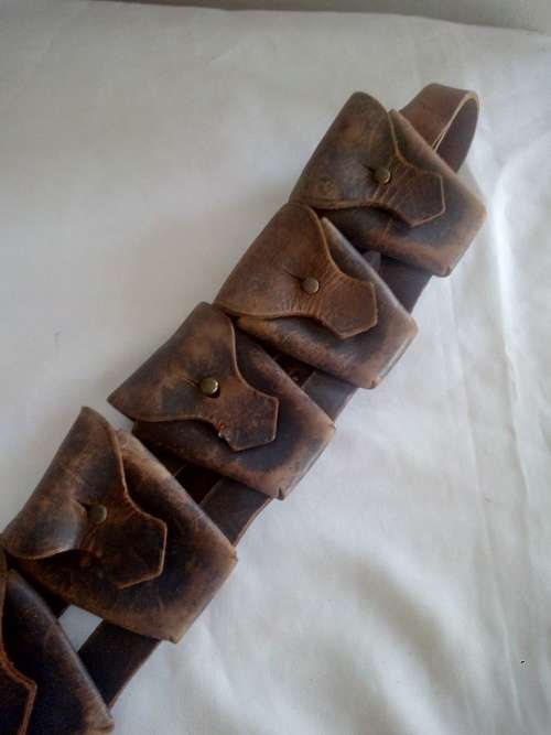 Vintage Leather Ammo Pouch Belt
