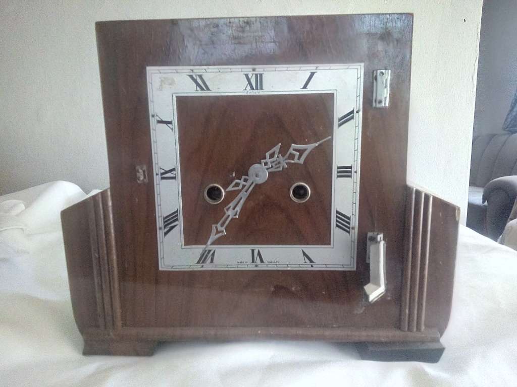 Vintage British Made Wooden Mantle Clock