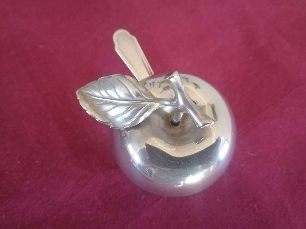 Vintage Silver Plated Apple shaped Mustard Server