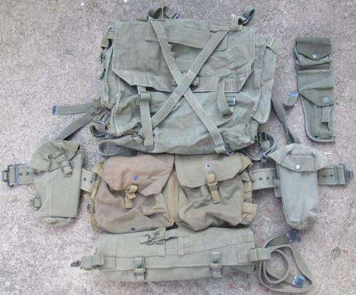 RHODESIAN  WEBBING + RUCKSACK & GROUNDSHEET