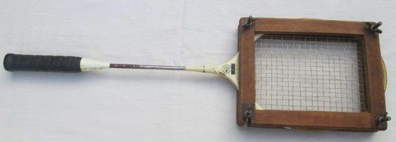 VINTAGE SQUASH RACQUET & HOLDER