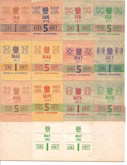 RHODESIAN PETROL RATION COUPONS