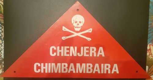 RHODESIAN MINEFIELD WARNING SIGN **Very Scarce!**