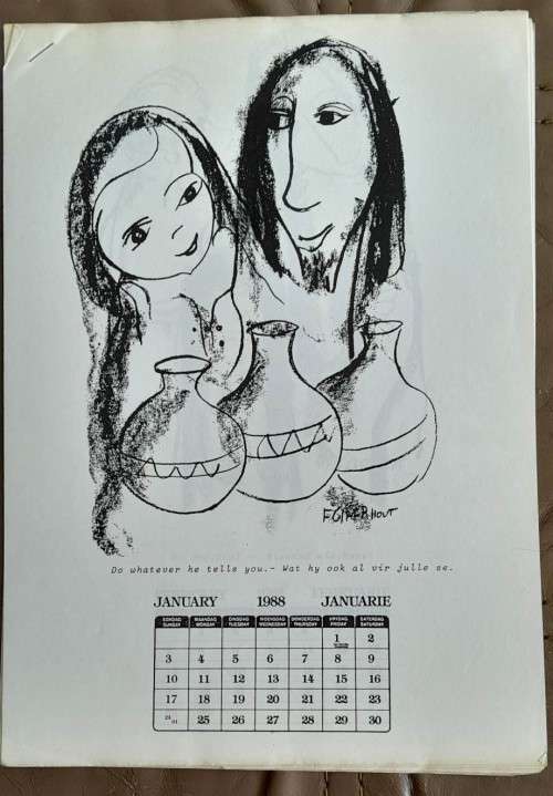 FRANS CLAERHOUT CALEDAR **Signed and with an original sketch**