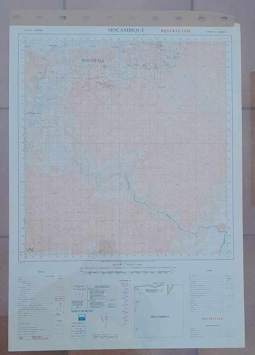 RHODESIAN ARMY MAP  **MOZAMBIQUE**
