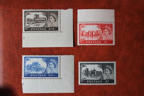 GB QE 1963 high values BW printing SG 595A/598A unmounted mint