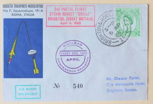 GB 1965 Rocket Mail cover