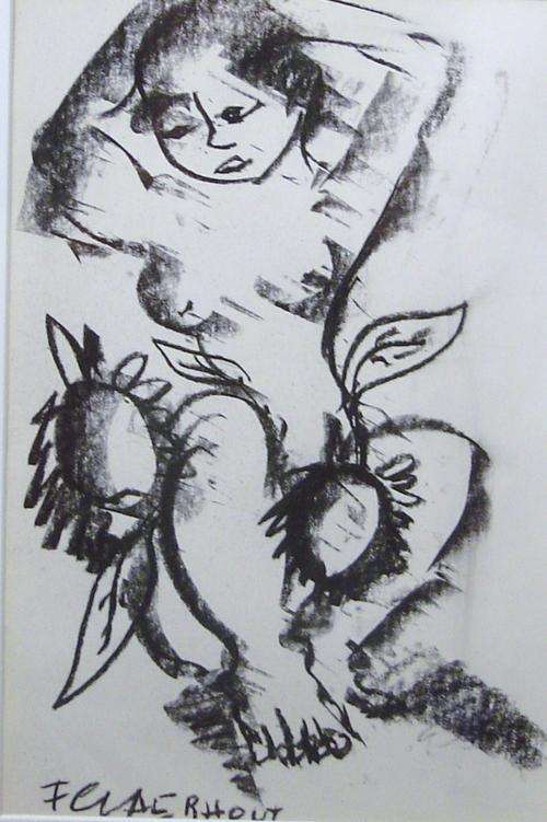 Claerhout - a pair of ORIGINAL charcoals