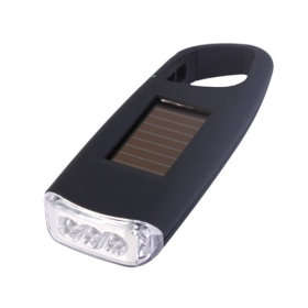 3 LED solar power self recharging flashlight with clip