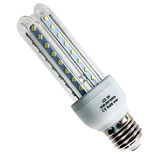 LED GLASS COVERED CORN LIGHT BULBS: 9W U-SHAPE ENERGY SAVER 220V In E27. Collections allowed