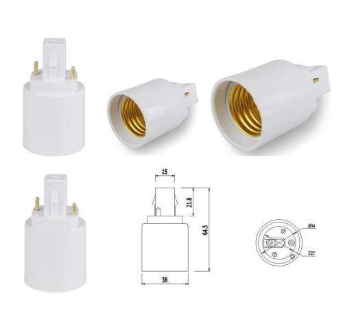 G24 To E27 Socket Base LED Light Bulb Lamp Adapter Converter Holder. Collections are allowed.