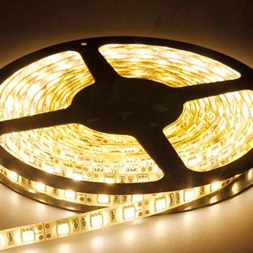 LED STRIP LIGHTS: 5 Metres 12Volts Waterproof. Warm White Colour. Collections are allowed.
